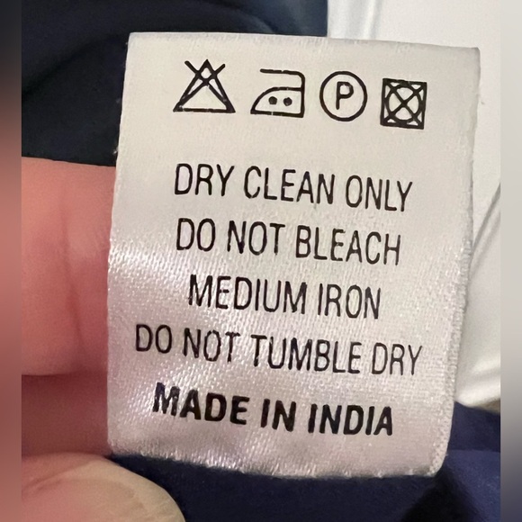 Judith March Anthropologie Navy Dress w/ Patchwork & Yarn Collar Sz Small - Picture 10 of 16